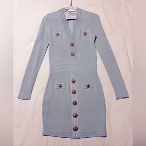Light blue knit Balmain Dress size small 40